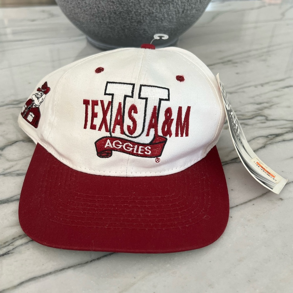 Vintage Texas A&M Aggies University Red White Head Start Sportswear Hat NWT